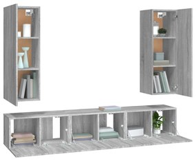 vidaXL Σετ Επίπλων Τηλεόρασης 5 Τεμ. Γκρι Sonoma Επεξεργασμένο Ξύλο
