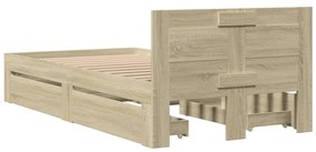 vidaXL Πλαίσιο Κρεβατιού με Κεφαλάρι Sonoma Δρυς 90x200 εκ. Επεξ. Ξύλο