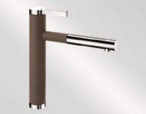 Blanco Linee-S Coffee-Chrome Μπαταρία Κουζίνας με Περιστρεφόμενο Ρουξούνι και Αποσπώμενο Ντους