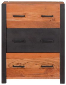 vidaXL Πλαϊνό γραφείο 3 pcs Καφέ 110 x 30 x 75 εκ Μασίφ ξύλο ακακίας