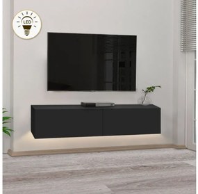 Έπιπλο τηλεόρασης επιτοίχιο Aristo Megapap με LED μαύρο 135x31,6x25εκ. GP042-0170,5-GP042-0170,5-Μαύρο GP042-0170,5
