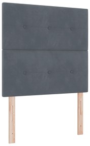 vidaXL κρεβάτι βάσης  με στρώμα & LED Γκρι 90x200 εκ. Βελούδο