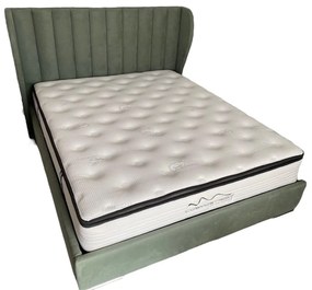 Κρεβάτι Διπλό Luna με αποθηκευτικό χώρο + τελάρο για στρώμα 160x200cm Λαδί 164x208x43cm - VAS