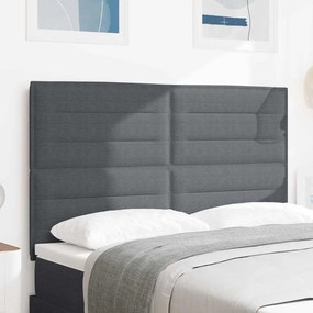 vidaXL LED κεφαλάρι με φώτα λωρίδας LED Σκούρο γκρι 160 cm ύφασμα