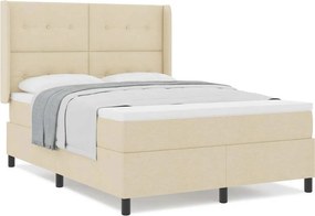vidaXL Κρεβάτι με ελατήρια με στρώμα Κρεμ 200 x 140 cm ύφασμα