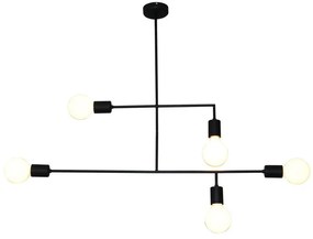 Κρεμαστό Φωτιστικό Οροφής 5xE27 G95 LED Rodney Homelighting-77-3811-Μαύρο 77-3811