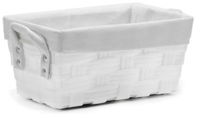 Καλάθι Αποθήκευσης Λευκό Polyester 33x21x16cm-06511350