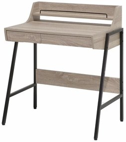 Τραπέζι γραφείου Berwyn 155, Με συρτάρια, 69x73x46cm, 16 kg, Μαύρο, Ανοιχτό χρώμα ξύλου | Epipla1.gr