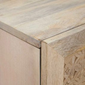 vidaXL Highboard Λευκό 40 x 33 x 110 εκ Μασίφ ξύλο μάνγκο
