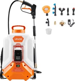 VEVOR 4 Gal Battery Powered Backpack Sprayer 0-90 PSI 4H Runtime for Yard Lawn