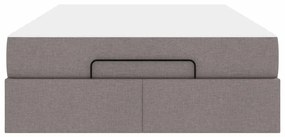 vidaXL Σκελετός κρεβατιού με στρώμα 2 pcs Taupe ύφασμα