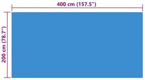 vidaXL Κάλυμμα Πισίνας Μπλε 400 x 200 εκ. από Πολυαιθυλένιο