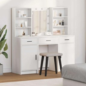 vidaXL Σετ Τραπεζιού Μακιγιάζ με συρτάρι 3 pcs Λευκό 50 x 41 x 135 εκ