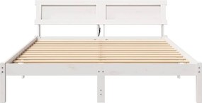 vidaXL Σκελετός Κρεβατιού Λευκό 150 x 200 cm Στερεά ξυλεία πεύκου