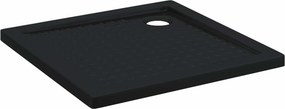 vidaXL Δίσκος Βάσης Ντους με Τρύπες 80 x 80 x 4 cm ABS Μαύρο