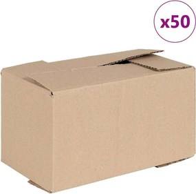 vidaXL Πτυσσόμενο Κουτί 50 τεμ. Φυσικό 24 x 13 x 13 εκ. Χαρτόνι