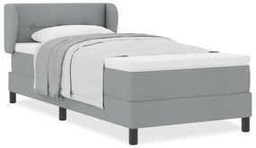 vidaXL Κρεβάτι Box Spring με Στρώμα - Ανοιχτό Γκρι, 90x200 cm, Υφασμάτινο