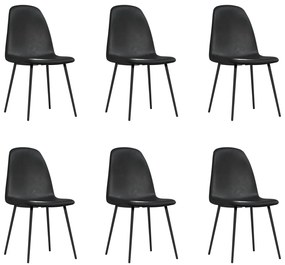 vidaXL Καρέκλες Τραπεζαρίας 6 τεμ. Μαύρες από Συνθετικό Δέρμα