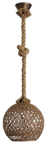 Φωτιστικό Οροφής Μονόφωτο Heronia Silk 31-1147 Rope Natural/Bronze