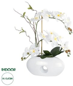 Διακοσμητικό Φυτό Λευκή Ορχιδέα Artificial Garden 21125 Globostar 21125 Λευκό