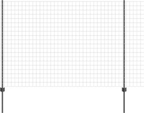 vidaXL Περίφραξη Euro με Στήλη 10 x 1,5 m PVC-Επικαλυμμένο Ατσάλι Γκρι