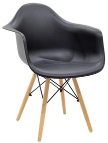 Armchair Julita Propylene black - oak 62x60x78.5 εκ.