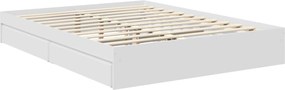 vidaXL Κρεβάτι Αποθήκης Λευκό 160 x 200 cm Επεξεργασμένο Ξύλο