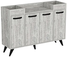 Μπουφές Visar 505CRL1313 120x35x88,5cm Grey-White Μοριοσανίδα, Μελαμίνη