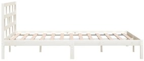 vidaXL Πλαίσιο Κρεβατιού Λευκό 120x190 εκ. Μασίφ Ξύλο Small Double