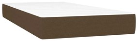 vidaXL Κρεβάτι Boxspring με Στρώμα &amp; LED Σκ.Καφέ 90x200 εκ. Υφασμάτινο