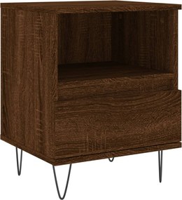 vidaXL Κομοδίνα 2 τεμ. Καφέ Δρυς 40 x 35 x 50 εκ. από Επεξεργ. Ξύλο