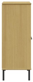 vidaXL Βιβλιοθήκη OSLO Καφέ 90x35x90,5 εκ. Μασίφ Ξύλο με Μεταλ. Πόδια