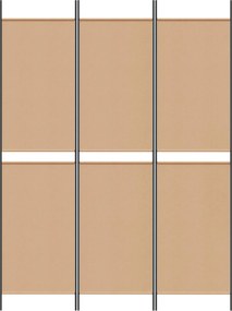 vidaXL 3-Panel Room Divider Μπεζ 150 x 200 cm Ύφασμα