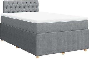 vidaXL Κρεβάτι Boxspring με Στρώμα Ανοιχτό Γκρι 120x190 εκ. Υφασμάτινο