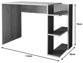 Γραφείο εργασίας Toska σε oak- ανθρακί απόχρωση 114x56x76εκ