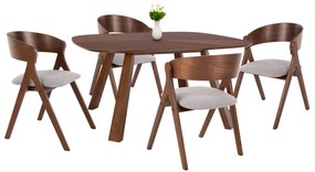 ΣΕΤ ΤΡΑΠΕΖΑΡΙΑΣ 5ΤΜΧ NEKKER HM21340.01 ΤΡΑΠΕΖΙ ΑΠΟ MDF--ΚΑΡΕΚΛΕΣ ΑΠΟ RUBBERWOOD