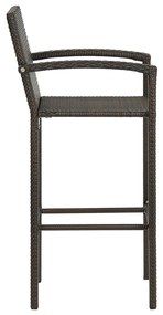 vidaXL Σετ Επίπλων Μπαρ Εξ. Χώρου με Μπράτσα 7 τεμ. Καφέ Συνθ. Ρατάν