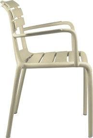 Πολυθρόνα Almea pakoworld στοιβαζόμενη pp cappuccino 58x56x82εκ