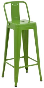 Σκαμπό μπαρ με πλάτη Utopia pakoworld μέταλλο σε πράσινη απόχρωση 42x42x97εκ