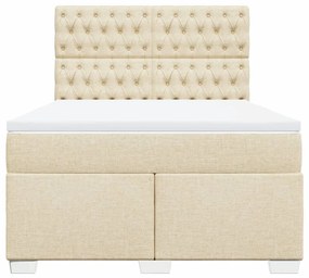 ΚΡΕΒΑΤΙ BOXSPRING ΜΕ ΣΤΡΩΜΑ ΚΡΕΜ 140X200 ΕΚ. ΥΦΑΣΜΑΤΙΝΟ 3290523