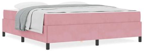 vidaXL Σκελετός Κρεβατιού Άλλο Ρόζ και Λευκό 180 x 200 cm Βελούδο