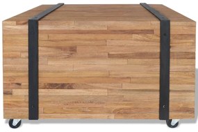 Τραπεζάκι Βοηθητικό 60 x 60 x 38 εκ. από Ξύλο Teak - Καφέ