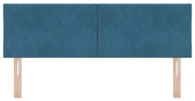 vidaXL LED Κεφαλάρι με φώτα λωρίδας LED Σκούρο Μπλε 144 cm Βελούδο