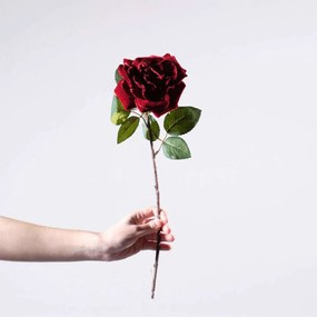 Τεχνητό Κλωνάρι Τριαντάφυλλο 4731-7 45cm Red Supergreens Πολυέστερ