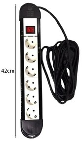Qiaosheng πολύμπριζο 6 θέσεων με διακόπτη 5m 16A/250V~2500W - 6-position multi-socket with switch