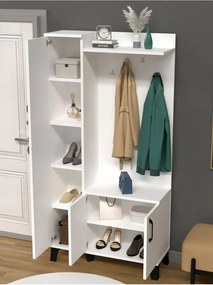 Ντουλάπα από Συνθετικό ξύλο Λευκό 90x180x180 cm