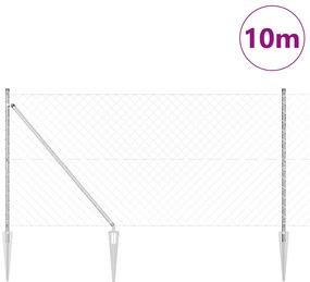 vidaXL Φράχτης αλυσίδας  με 7 σπείρες 1.4x10 μ. Επικαλυμμένος χάλυβας