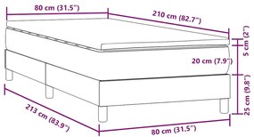 Box Spring Κρεβάτι με στρώμα Σκούρο πράσινο 80x210 cm Velvet - Πράσινο