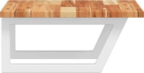 vidaXL Ράφι Νιπτήρα Τοίχου από Ατσάλι / Μασίφ Ξύλο Ακακίας