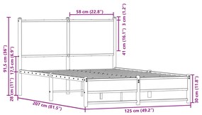 ΠΛΑΙΣΙΟ ΚΡΕΒΑΤΙΟΥ ΜΕ ΚΕΦΑΛΑΡΙ ΚΑΦΕ ΔΡΥΣ 120X200 ΕΚ. ΜΕΤΑΛΛΙΚΟ 4007938